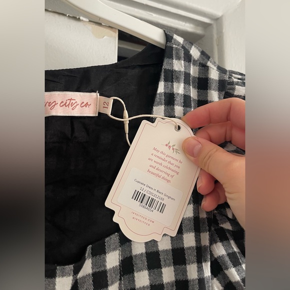 NWT Ivy City Co black gingham cupcake dress - 12 - Picture 8 of 8